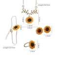 thumbnail image 4 of AYYUFE 4Pcs/Set Women Jewelry Set Sunflower Shape Vivid Stainless Leaf Decor Women Necklace Ring Jewelry Set for Wedding, 4 of 8