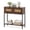 Rustic Brown, variant on Patiojoy Rattan Console Table Boho Narrow Sofa Table w/2 Storage Drawers & Open Shelf Black