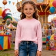 thumbnail image 6 of BJUTIR Boys T Shirts Striped Long Sleeve Crewneck T Shirt Casual Kids Top Soft Comfortable For Childrens Flexible Fit Top Size 9-10 Years, 6 of 6