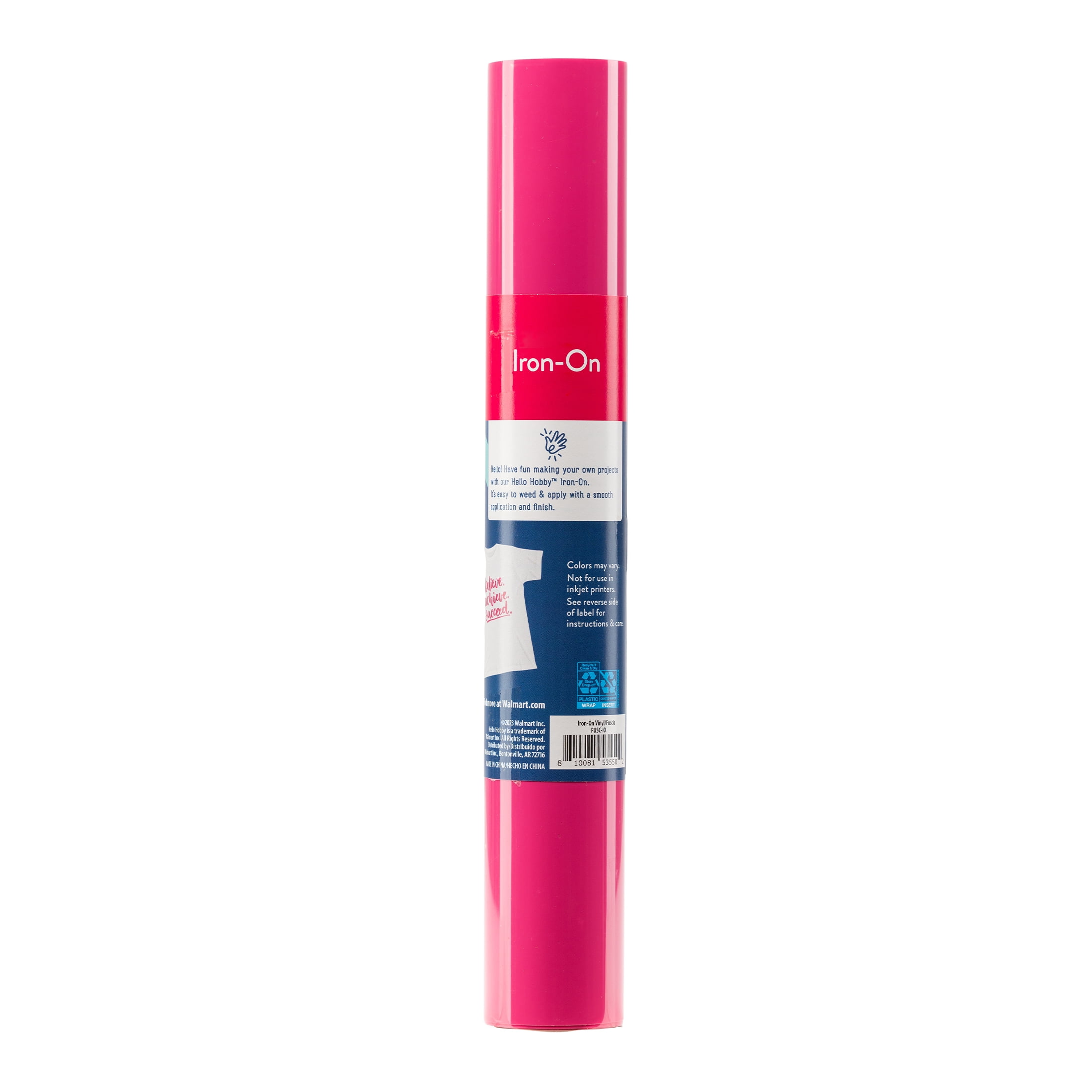 (2 pack) Hello Hobby 12" x 2' Fuchsia Iron-On Craft Vinyl Roll