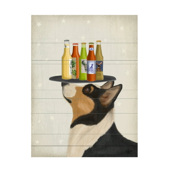Fab Funky 'Corgi Tricolor Beer Lover' Canvas Art