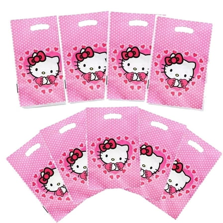 20 BAGS Hello Kitty Gift Bags Kitty Goodie Bags Kitty For Kids Birthday Cat Party Flavor Bags Candy Bags