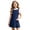 Blue, variant on Girls Uniform Dress Sleeveless Crew Neck Jumper Dress A-Line Uniform Skirts with Pockets Back to School Dress Size 3-12 Years