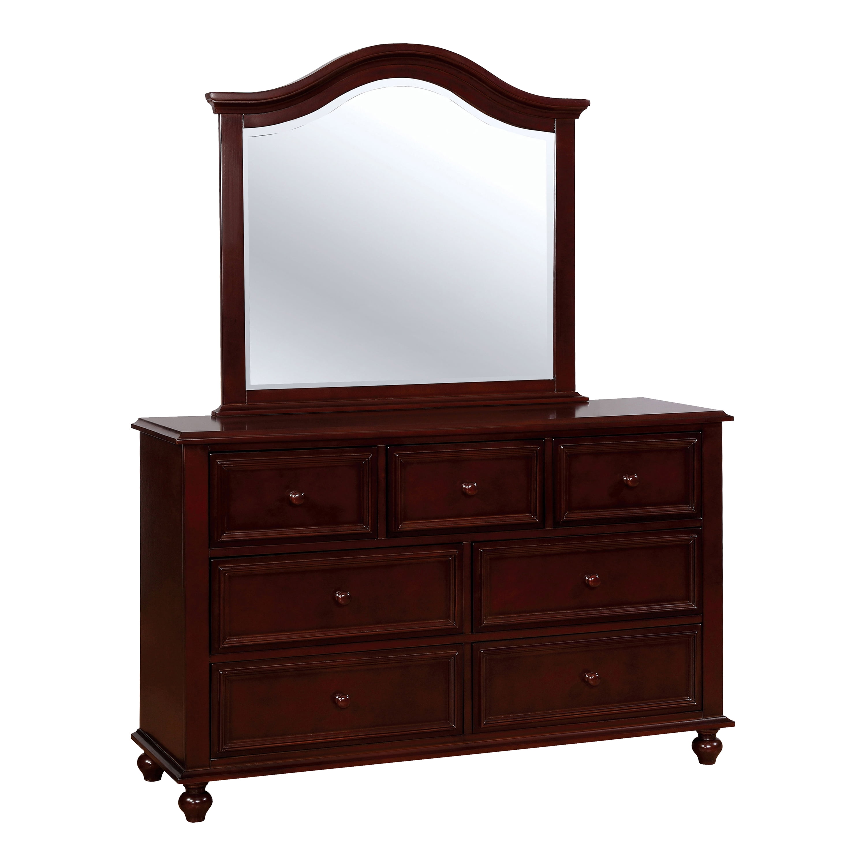 Furniture of America Oscar 7-Drawer Wood Walnut Kids Dresser with Mirror
