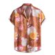 thumbnail image 1 of Camisas De Lino Para Hombre Hombres Primavera y verano Casual Solapa Un solo pecho Estampado completo Vacaciones en la playa Manga corta Camisa de vacaciones al libre (Yellow, S), 1 of 6