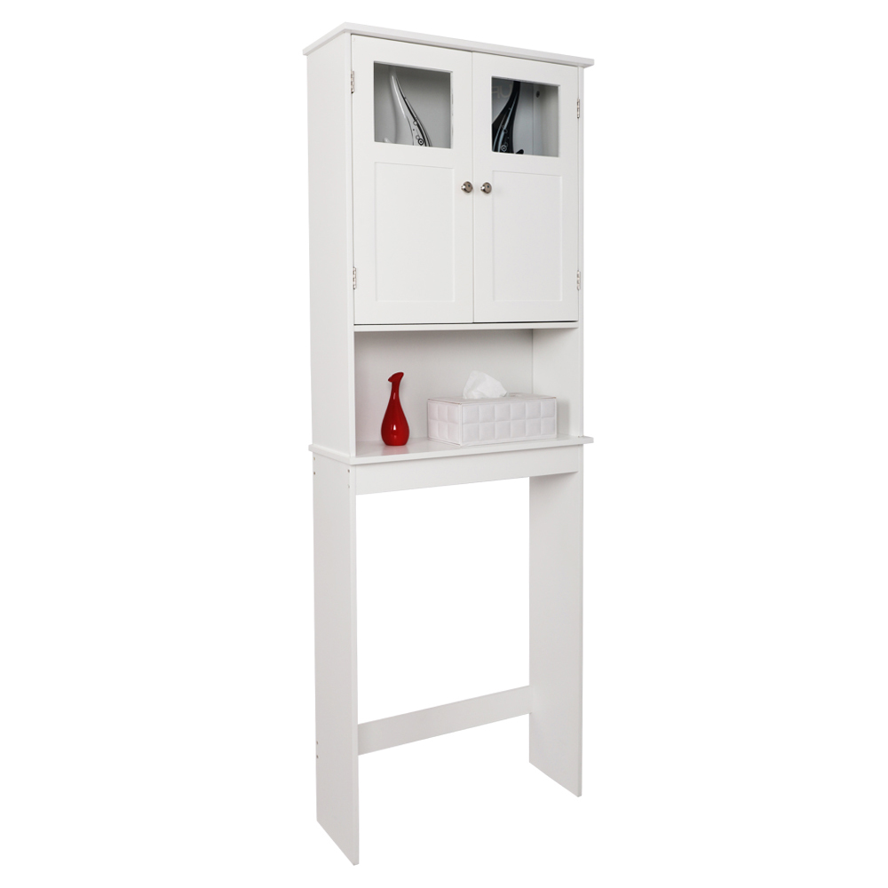 Tall Bathroom Storage Cabinet, Bathroom Furniture Over The Toilet, Freestanding Bathroom Cabinet with Two Open Shelves, Bathroom Hutch Over Toilet, Space Saving Toilet Shelf Organizer, K2510 - image 2 of 9