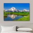 thumbnail image 3 of wall26 Canvas Print Wall Art Mountain Landscape with Green Forest Reflection Nature Wilderness Photography Modern Art Rustic Scenic Colorful Multicolor for Living Room, Bedroom, Office - 32"x48&, 3 of 5