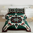 thumbnail image 2 of Manfei Teens Female Men Abstract Feather 2pcs Bedding Comforter Set,Bohemian Aztec Twin Comforter Sets,Tribal Theme Breathable Bedding Set,Ultra Soft Home Decor,Reversible, 2 of 8