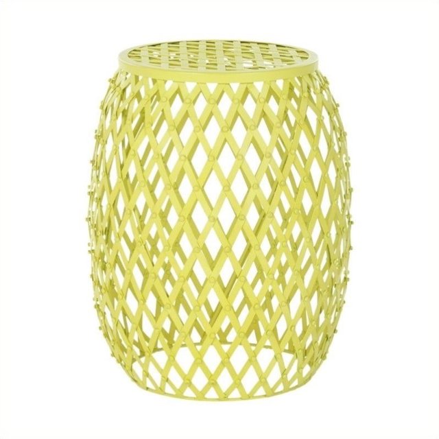 Safavieh Steve Iron Strips Tabouret en Jaune Mat