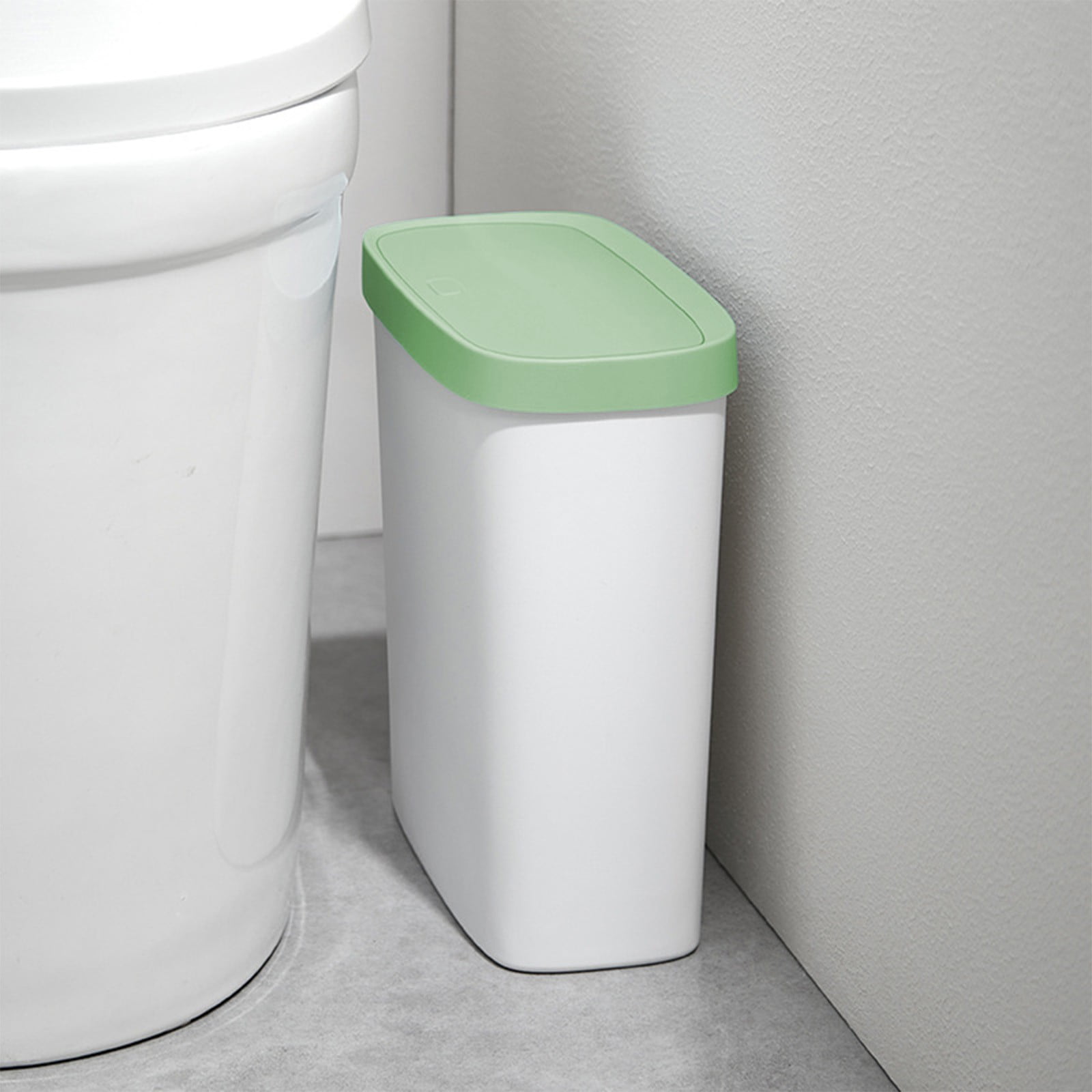 Kitchen Trash Can, Step-On Garbage Can with Lid, Tall Kitchen & Bathroom Trash Can, Small Office Waste Bin, Green - Xuniizn