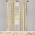thumbnail image 2 of Ambesonne Abstract Art Curtains, Moss Like Stripes Plot, Pair of 28"x63", Eggshell Orange and Green, 2 of 4