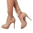 thumbnail image 2 of Sandalias Fashare para mujer, tacón peep toe, plataforma, talla 9.5, 2 of 8