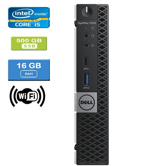 Refurbished: DELL 7040 MICRO Intel Core i5-6500 2.50 GHz, 16GB, 500GB SSD, Win 10 Home