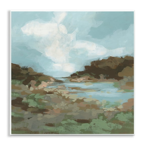 Stupell Industries Natural Creek Terrain Landscape & Nature Painting Unframed Art Print Wall Art, 12 x 12