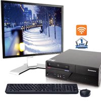 Refurbished Lenovo Desktop Computer With Intel Processor 17" LCD Monitor Keyboard Mouse DVD Wifi and Windows 10