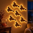 thumbnail image 6 of LED Halloween Witch Wall Decorations, Rustic Wooden Witch Lighted Decor 7pcs For Home Party, 6 of 7