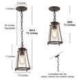 thumbnail image 3 of LNC Rustic Pendant Light with Seeded Glass Shade,Mini Kitchen Island Light, Bronze, 3 of 10