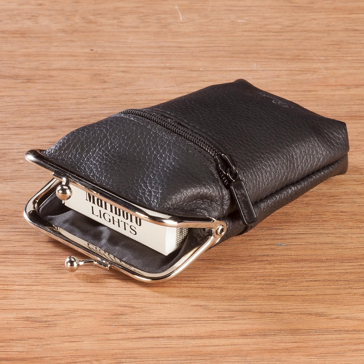 womens leather cigarette case Size one size Women's Leather Framed Cigarette Case Wallet