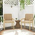 thumbnail image 2 of Vicamelia 2 Pce Patio Dining Chairs Outdoor Rattan Armchairs Woven from Paper Rope for Balcony Backyard, Natural, 2 of 7