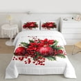 thumbnail image 2 of Manfei Christmas Berry Bedding Comforter Set,Chic Xmas Ball Twin Comforter Sets,Green White Red Bedding Set For Adults,Microfiber Bedroom Decor,2-Piece, 2 of 8