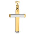 thumbnail image 3 of Diamond2Deal 14k Two-tone Gold Crucifix Pendant for Women (L- 1.32 in, W- 0.69 in), 3 of 4
