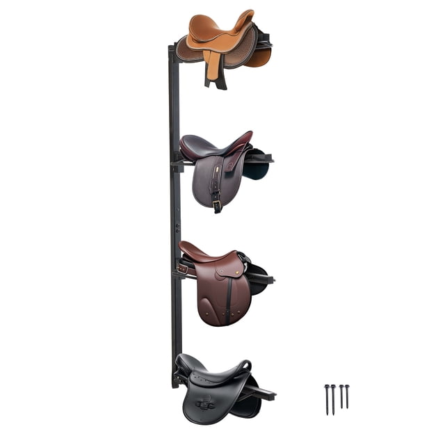 VEVOR Wall Mount Saddle Rack Four Tiers Western & English Horse Saddle Holder