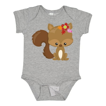 

Inktastic Spring Animals Cute Squirrel Colorful Flowers Gift Baby Boy or Baby Girl Bodysuit