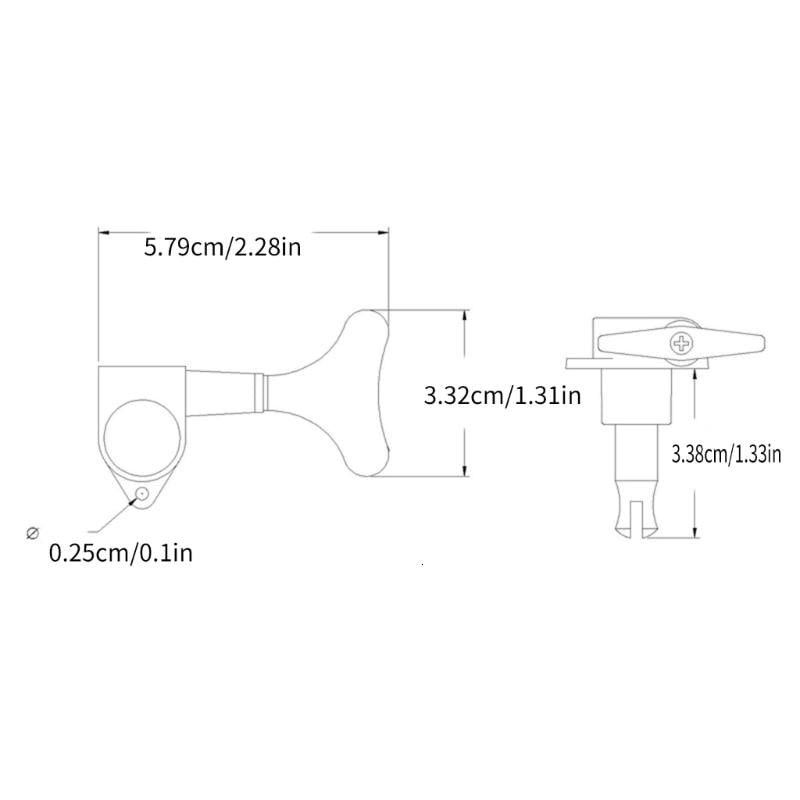 CEORPER Sealed Bass Guitar Tuning Pegs Fishtail Shaped Button Bass Machine Head Tuners