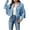 Sky Blue, variant on Jean Jacket Women Fashion Fringe Suede Leather Jackets Fashion Tassel Motorcycle Cropped Coats Retro Coats Dark Blue S