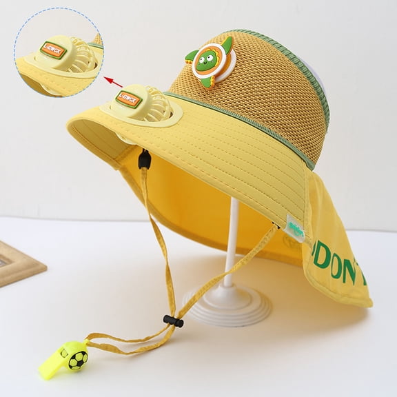 Gzbliryd Sun Protection Hat Cool Hats Summer Upf 50 Summer Hat for Girls for Swim Beach (Yellow,3-10 Years)