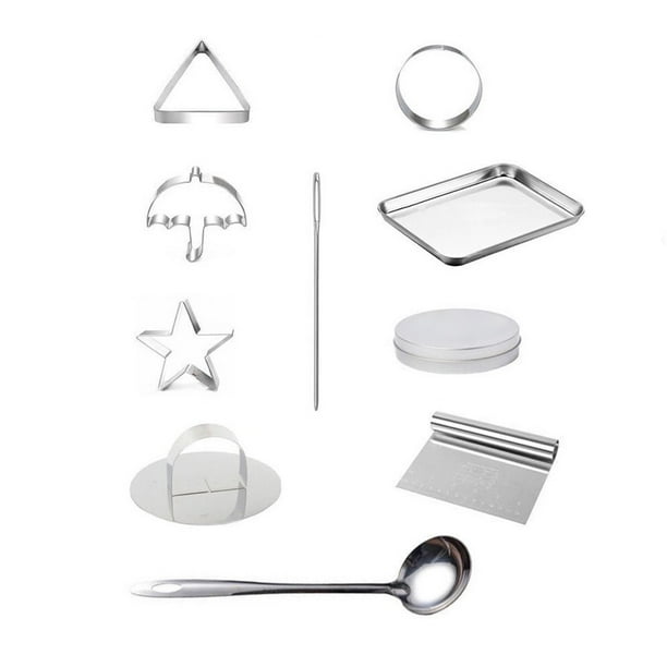 Fiudx Juego de Herramientas para Hornear, Cortador de Acero Inoxidable de 11 Piezas, Kit para Hacer Galletas y Dulces, Materiales Duraderos, Juego de Fiesta Familiar Divertido, Idea de Regalo Perfect