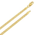 thumbnail image 2 of 3.2mm 24k Yellow Gold Plated Flat Mariner Chain Necklace, 22 inches, 2 of 7