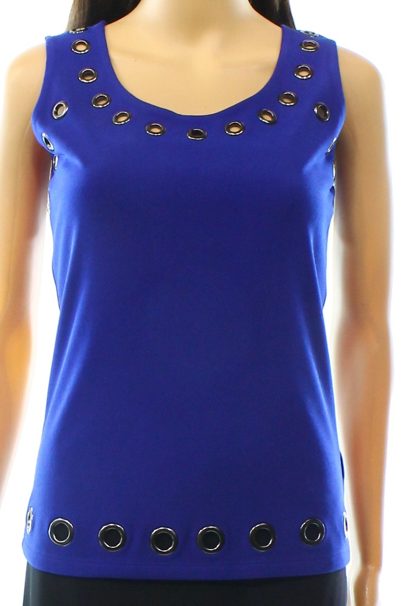 INC INC NEW Royal Blue Womens Size 2XL GrommetTrim ScoopNeck Tank