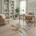 thumbnail image 2 of ODIKA 4'x6' Vibrant Multicolor Abstract Design Washable Area Rug Dynamic Impressionist Style with Pixel Motif Non-Slip, Chair-Friendly, Flatwoven for Home Office, Under Desk, 2 of 7