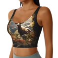 thumbnail image 2 of Fuzoiu Enchanted Deer In Cave Print Women's Sports Vest,U-Back Sports Tank,Gym Vests,Athletic Sleeveless Shirts,Exercise Undershirts,Yoga, Gym, and Dance Wear-Medium, 2 of 8