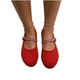 thumbnail image 5 of Women Rhinestone Mary Jane Flats, Round Toe Sparkly Buckle Strap Flat Shoes, Soft Comfort Ballet Shoes for Wedding Party, 5 of 7