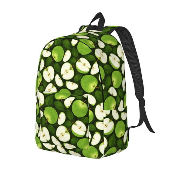 Saiise Green Fruit Print Laptop Backpack - Adjustable Shoulder Straps, Water-Resistant, Large Capacity, Stylish Design, Unisex for School, Office, Travel-Medium