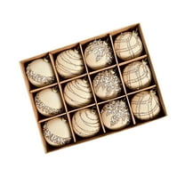 Yhmxh 12PCS Velvet Glitter Christmas Ball Ornaments for Christmas Tree, 2.4 Inches Luxury Christmas Decorations, Elegant Modern Hanging Ornaments for Xmas Tree, Party, Wedding, Home Decor