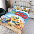 thumbnail image 3 of Agente Oso Conjunto de sábanas temático, trío de piezas, cómodo y amigable con la piel, diseño único, regalo de decoración para el hogar para familiares, amigos y fans, 90 cm * 190 cm, 3 of 6