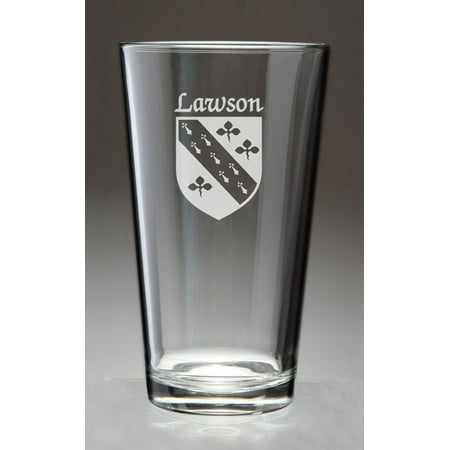 

Lawson Irish Coat of Arms Pint Glasses - Set of 4 (Sand Etched)