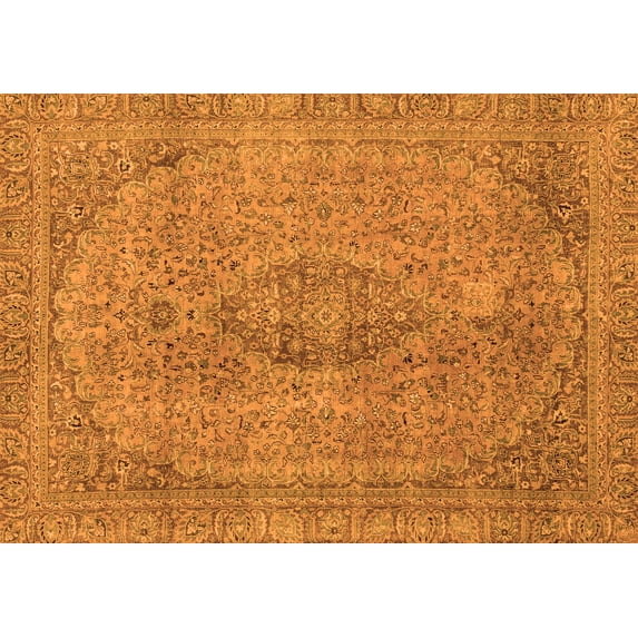 Ahgly Company Indoor Rectangle Abstract Orange Modern Area Rugs, 2' x 4'