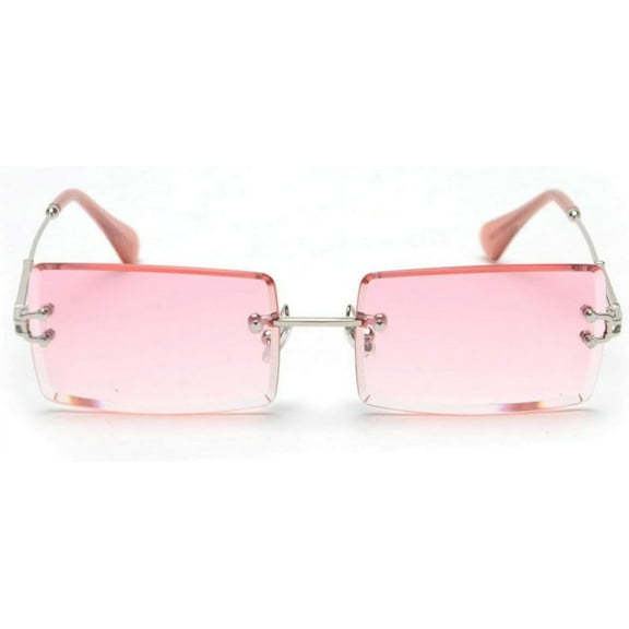 mincl/Fashion Small Rectangle Sunglasses Women Ultralight Candy Color Rimless Ocean Sun Glasses