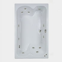 WaterTech Acrylic 60 in. x 43 in. Reversible Drain Drop-In Whirlpool Tub - Bone