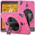 thumbnail image 1 of Funda de TPU + PC a prueba de golpes para tableta con soporte, ranura para bolígrafo y correa para el hombro para iPad Mini 2019 / Mini 4 (rosa oscuro), 1 of 5