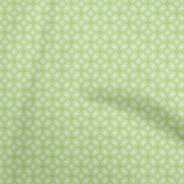 oneOone Cotton Poplin Twill Light Green Fabric Geometric Craft Projects Decor Fabric Printed By The Yard 56 Inch Wide