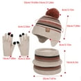 thumbnail image 3 of Wxirdiow Toddler Mittens Hat Scarf Glove Set Winter Knitted Beanie Cap Earflaps Warm Neck Warmer Gloves Outdoor Play Ski Snowboarding Beige Size,4-10 Years, 3 of 9