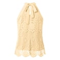 thumbnail image 7 of Undershirts for Women Womens Sleeveless Tops Lace Neck Blouse Solid Lace Crew Neck Tank Top Top for Women Clip Camisoles Women Top Women Casual Summer Shirts Women Dance Top, 7 of 7