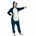 thumbnail image 4 of Fjofpr Pajamas Jumpsuits for Women Plus Size Fleece Fluffy Sleepwear Zip up Hooded Plush Rompers Cute Shark One Piece Fashion Pajamas Hooded Long-sleeved Pajamas Home Clothing Pajamas Blue XL, 4 of 4