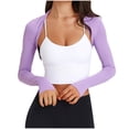 thumbnail image 2 of TUWABEII Women's Long Sleeve Tops Women Sports Yoga Dance Shawl Fitness Solid Color Cardigan, 2 of 8