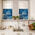 thumbnail image 3 of Watercolor Curtain Valances Set Splicing Mystery Decoration Kitchen Curtains 24&nbsp;inch Length Rod Pocket Valance and Tiers 3 Piece Set Small Bedroom Bathroom Laundry Decor, 3 of 9